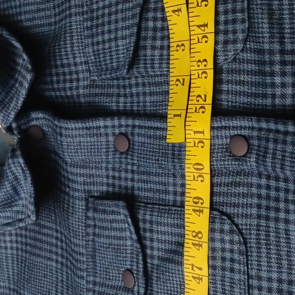 Land's End size 2X women's fleece shacket in a Glen Plaid deep sea navy … - Picture 15 of 17